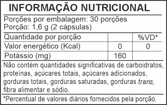 Informação Nutricional - POTÁSSIO